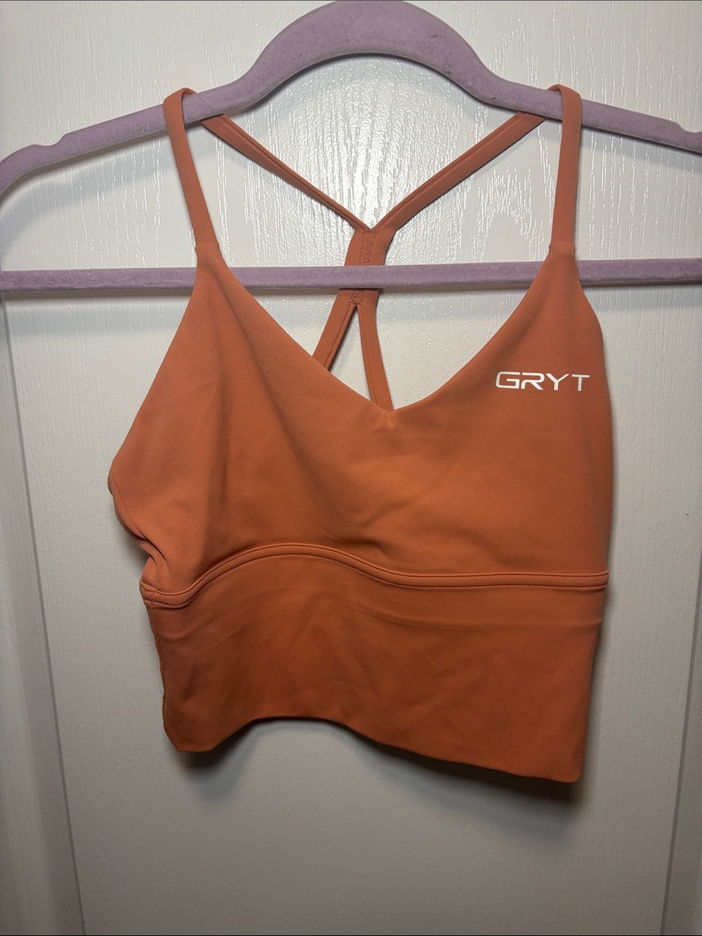 Rust-Orange Strappy Low-Impact Sports Bralette